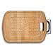 HexClad Hybrid Beechwood Carving and Cutting Board with Stainless Steel Drip Tray, Carrying Handle, and Juice Trenches, Double-Sided