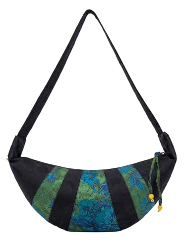 Soie Xiangyunsha sac croissant HangErFeng à motif pivoine floral poétique et délicat