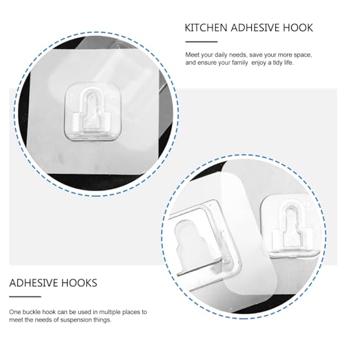 Caxusd L32Y917Q09TR9EB 12 Sets Snap Button Key Holders Keychain Hook Kitchen Wall Rack Dual-Sided Hooks Wall-Mounted Hooks Clothes Hangers Wall Hooks Wall Mount Clothes Rack Hat Wall Hanger Door Acrylic thumb #5