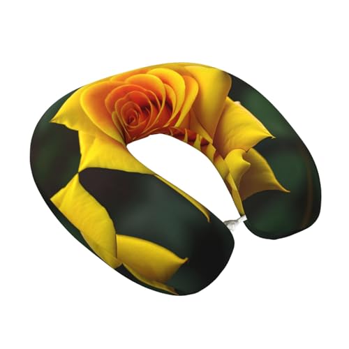 Almohada de viaje con diseño de rosa amarilla tamaño único miniatura 2