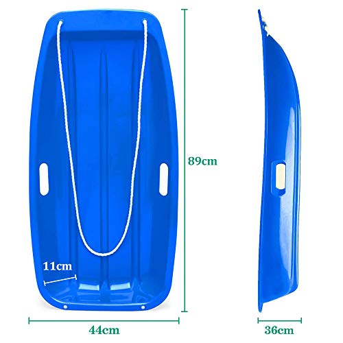Atalawa Snow Sleds Toboggans, Sledges & Toboggans Heavy Duty Sledge Toboggan Sleigh Sled Plastic Unisex Ski Fun Board #TOP7