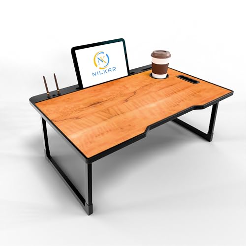 Image of Study Table Bed Table Premium Laptop Table /Foldable and Portable Wooden /Writing Desk for Office /Home /School (CTD Wood)