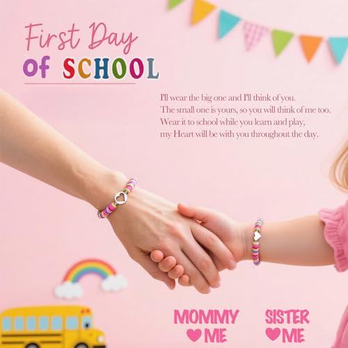 First Day of Preschool/Kindergarten/1st Grade/2nd Grade/School Gift, Back to School Bracelet Mommy & Me,Sister& Me2