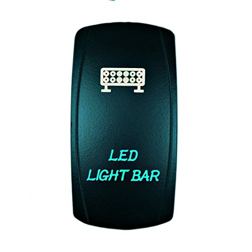 STVMotorsports 5 Pin Laser Rocker Switch LED Light BAR On/Off LED Light 20A 12V Automotive UTV – Green - Thumbnail 3