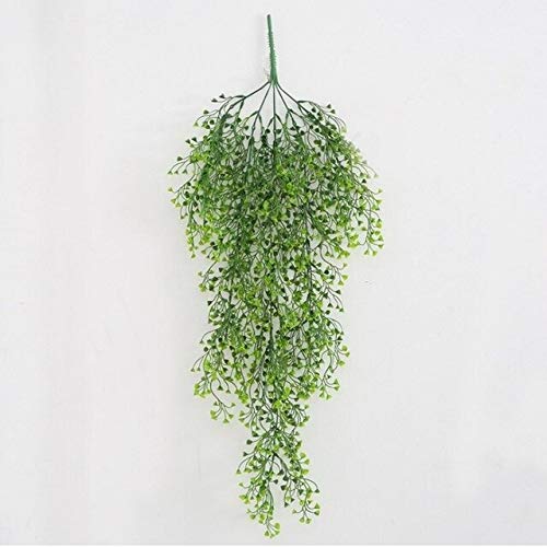 Zereff - 100Pcs Wall-Hanging Artificial Rattan Artificial Plants Plastic Vines Fake Foliage Wall Decoration Wen6538 - (Color: Green) #TOP23