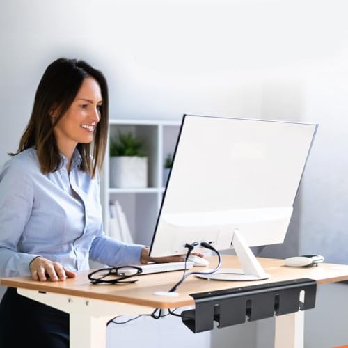 Serplex® Under Desk Cable Organizer Desktop Power Extender Organizer Tray No Drill Home Office Tangle Free Under Desk Power Cord Organizer for Outlet Extension, Power Cords, 15.75''x3.94''x4.72'' 7 41buzAPLRTL