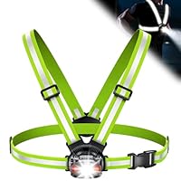 ISEYOU Lauflampe Joggen, Brustlampe Lauflicht – Alternative zur Stirnlampe, 500 Lumen, 45° neigbar, 2 Lichtfarben, USB-C wiederaufladbar, IPX4, Doppelgurt mit 360° Reflex-Details für Camping Radfahren