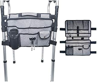 Walker Bag with Double Side, Walker Organizer Pouch with Cup Holder, Provides Hands