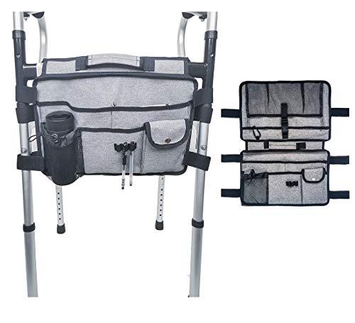 Walker Bag with Double Side, Walker Organizer Pouch with Cup Holder, Provides Hands