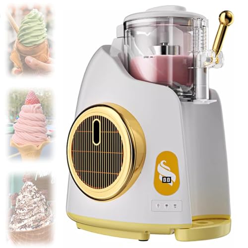 QUTBAG Ice Cream Maker Machine, 800ml Countertop Soft Serve Machine with Built-in Compressor, 250W Frozen Yogurt Maker for Snack Bars/Family Gatherings/Restaurants/Cafes