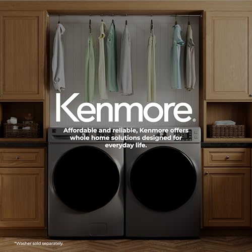 Kenmore 8.0 cu. ft. Front Load Electric Dryer with Wrinkle Guard & Accela Steam to Reduce Wrinkles, Static & Odors - Smart Sensor Drying - LED - ENERGY STAR Certified - Metallic Silver - Image 3