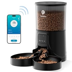 Cat Feeder Automatic for 2 Cats: Automatic Cat Feeder WiFi 2.4G- Time Dual Cat Feeder 1-10 Meals| Smart App Control Auto Pet Feeder for Cats and Small Dog Indoor- Dual Power& Detachable Clean