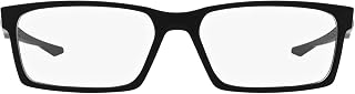 Men's Ox8060 Overhead Rectangular Prescription Eyewear Frames, Satin Black/Demo Lens, 57 mm