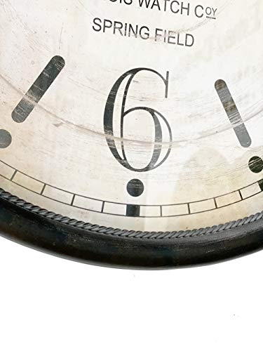 Large Pocket Watch Metal Wall Clock With Antique Frame For Living Room Decor, Oversized Farmhouse Wall Clock Decor, Silent Non-Ticking Battery Operated 23.5" X 30" #TOP5