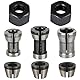8 Stück Spannzangen Set, Oberfräse Zubehör für Einhell Katsu Bosch Dewalt, 6 Klemm-Adapter (6 mm, 6,35 mm, 8 mm) + 2 Muttern für Graviermaschine