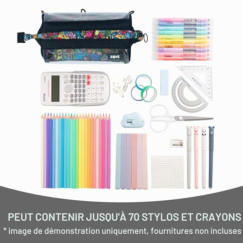 ZIPIT Lenny Trousse Transparente, Étui à Grande Ouverture, Clair – vue 7