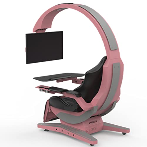 Image of Ergonomic Gaming Computer Chair Game Cockpit Gaming Equipment All-in-one Computer Seat E-Sports Space Capsule Zero Gravity Office Chair (Pink, Coding Pod)
