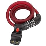MMABEUTF Mountainbike Fahrrad Scheibenbremsschloss Elektroroller Motorrad Codiertes Schloss Zubehör (Mattrot)