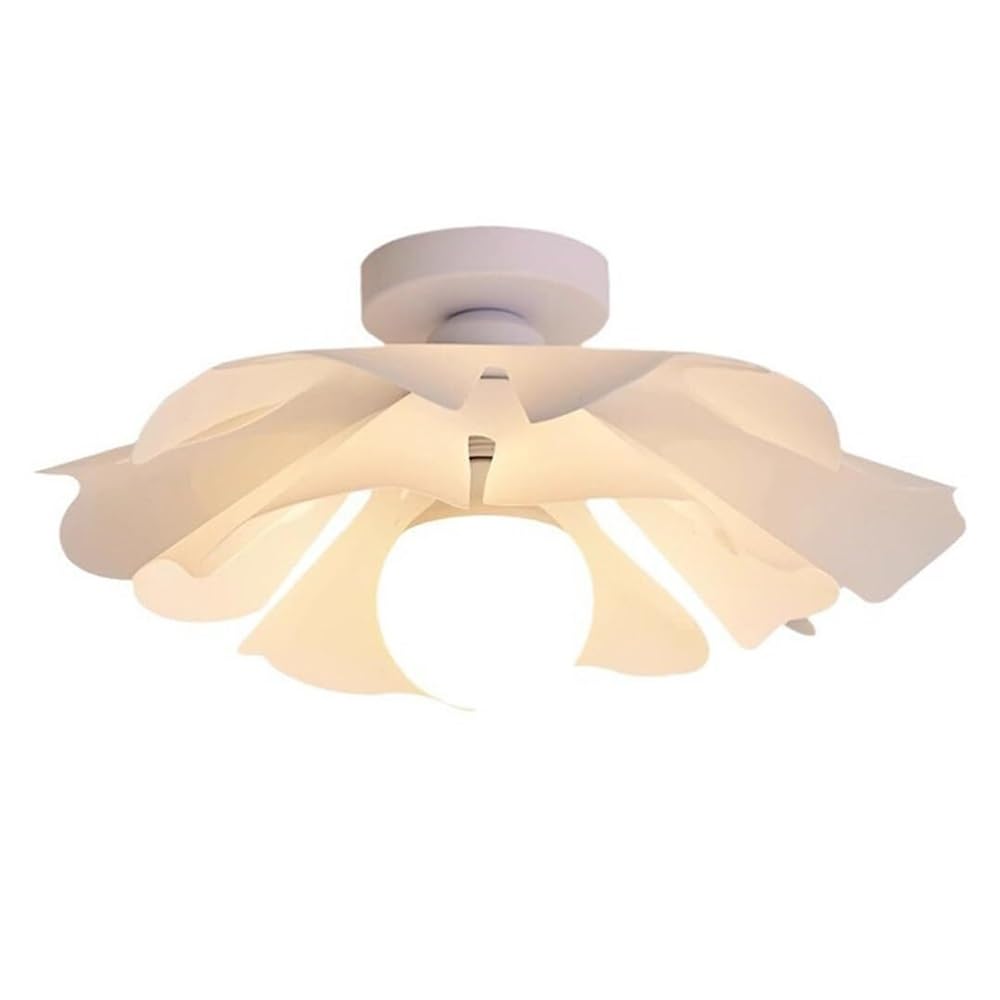 ITOSUI Petal Flush Mount Ceiling Light White Modern Flower Ceiling Lamp Acrylic Shade Metal Base for Bedroom Living Room Dining Room 16.6-Inch Nordic Floral Light Fixture E26 Base(52cm)