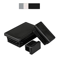 10 Stück Kunststoff Rechteck Rohrstopfen, Lamellenstopfen, Verschiedene Größen und Farben, Möbelgleiter, Stuhlbeinschoner, Schutzkappen (Rohraußenmaß: 60x40mm, Rohrwandstärke: 1-3mm, Schwarz)