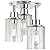 Semi Flush Mount Ceiling Light, 3-Light Close to Ceiling Light Fixtures, Electroplating Chrome Finish with Clear Seeded Glass Shade Chandelier Lighting for Stairs Porch Hallway Entryway Kitchen
