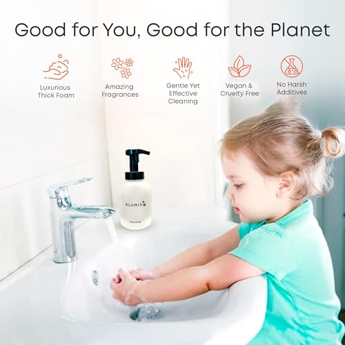 Blumix Foaming Hand Soap Starter Set – Reusable Glass Pump Bottle + 4 Scented Soap Tablets | Vegan, Non-Toxic, Zero Waste, Eco-Friendly Hand Wash Kit | Great Gift for Home or Travel - Image 3