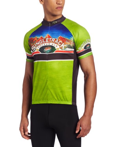 Primal Wear Men's Singletrack Copper Ale Cycling Jersey, Green Blue, Small