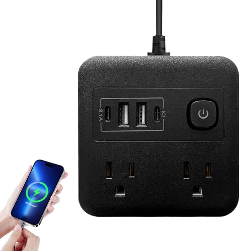 Enchufe portátil | 8 en 1 toma de escritorio | Estación de carga de mesa con cable de 1,8 m para casa, dormitorio, cocina, viajes interiores TV exterior