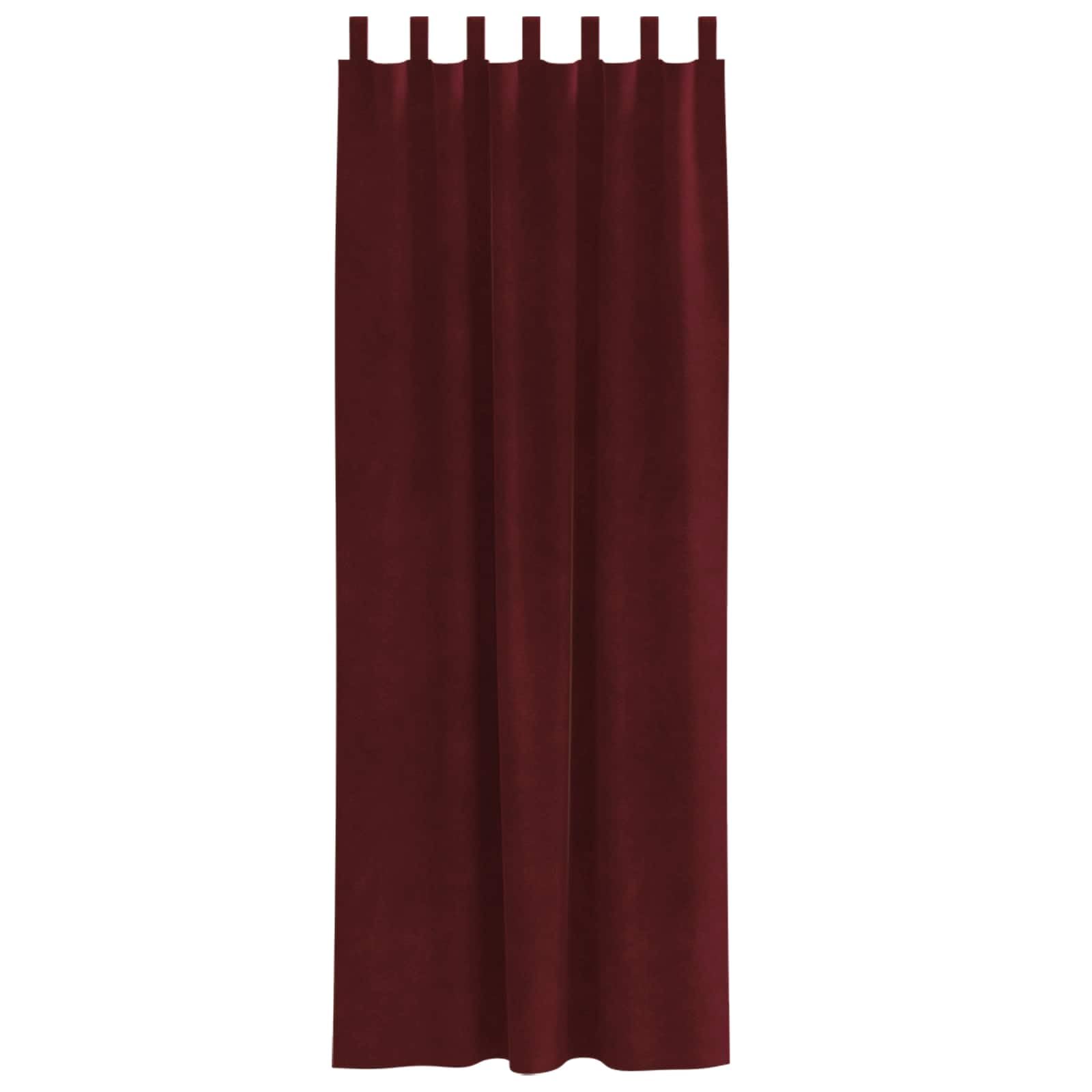 Tende oscuranti in velluto, 140 x 225 cm, con passanti in tessuto, per soggiorno, camera da letto, cucina, ufficio, bloccano la luce, facili da pulire, 2 pezzi, colore rosso vino