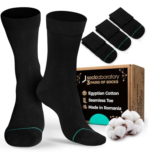Men's Dress Socks - Egyptian Cotton - Crew (Box of 3)