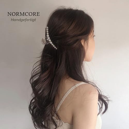 Mehayi 4 Stück große Perlen-Haarklammern für Frauen und Mädchen, Haarspange für dickes, dünnes Haar, modisches Haar-Zubehör, Kopfbedeckung, Styling-Werkzeuge für Party, Hochzeit