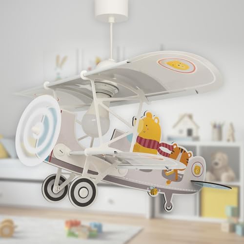 Lámpara Techo Infantil Avión Gris Dalber 54522 E27 para Habitación Niños 4