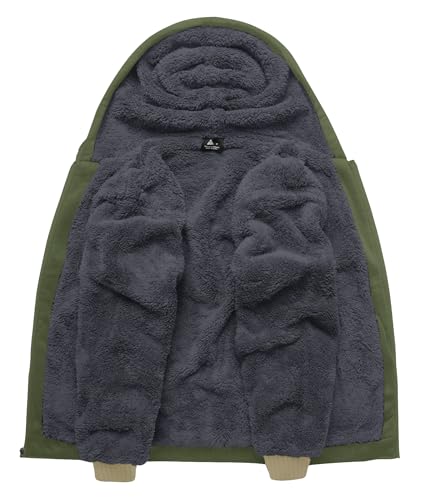 Image of SCODI Hoodies for Men Heavyweight Fleece Sweatshirt Zip Up Thick Jacket