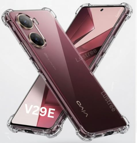 Lustree Compatible with vivo V29E 5G Back Cover| Clear + TPU Case with 4 Corner Air Cushion Protection & Camera Protection | Slim& Stylus Cover for vivo V29E 5G