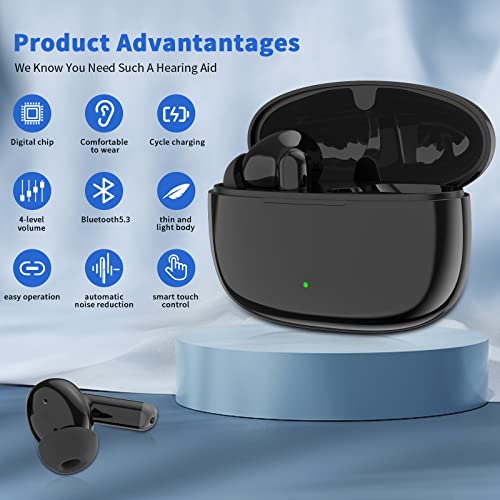 Hearing Aids, Premium Rechargeable Hearing Amplifier For Seniors & Adults Hearing Loss With Dual Noise Cancelling, Volume Control, Comfortable Wearing, Packed With Charging Box #TOP2