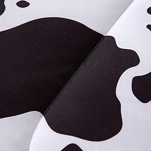 Mengersi Cow Print Bedding Comforter Set King Bed,Black And White Reversible Milk Geometric Checkered Bedding Sets For Kids Boys Aduls Toddler #TOP4