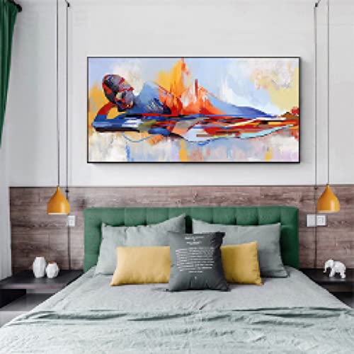 Bouddha Grande Taille Impression Toile Abstrait Salon Style Galerie