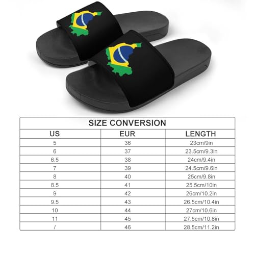 Flag of Brazil Map Non Slip Slides Sandals for Women Men Quick Drying Shower Shoes for Bathroom Pool Beach2