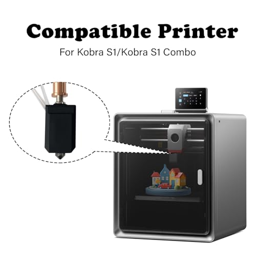 RugooSpink Upgrade Kobra S1 Keramik Hotend Kobra S1 Heißes Ende Druckkopf Kobra S1 Combo Extruder Heißes Ende mit 2PCS Silikonhülse für Anycubic 3D Drucker