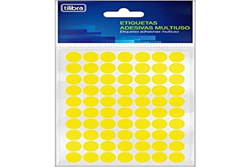 Etiqueta Adesiva Multiuso 13mm Amarelo Fluor 6 folhas 420 Unidades, Tilibra