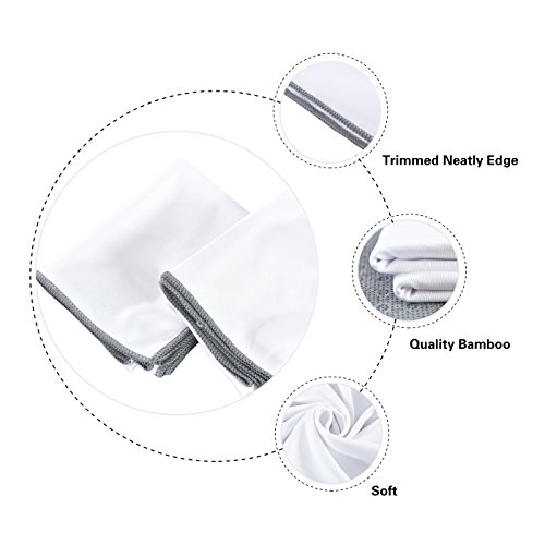 Luckiss Microfiber Glass Towel Wine Glass Polishing Cloth Ultra Absorbent Kitchen Bar Dish Towel,Silverwares And Mirrors 27.5 X 20 Inch (2 Pack, White) #TOP1