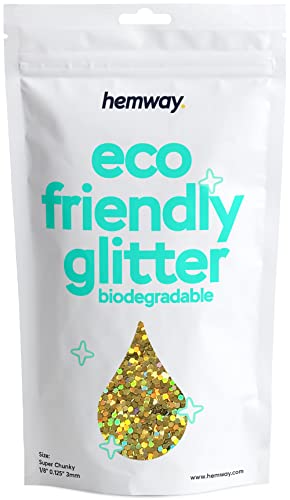 Eco Friendly Biodegradable Glitter, Gold Holographic, Super Chunky (1/8" 0.125" 3mm)
