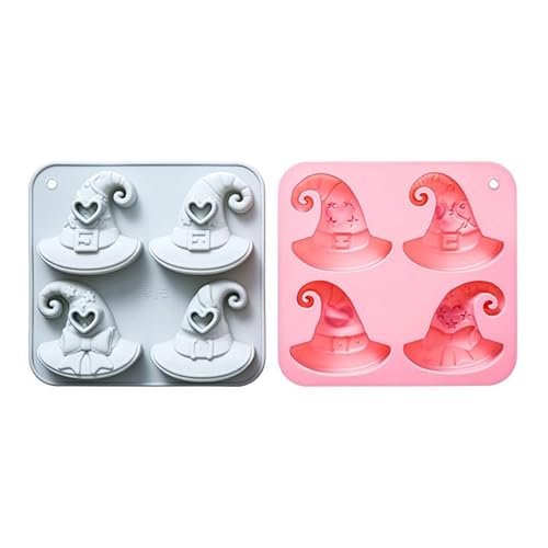 Set di stampi in silicone a forma di cappello da strega per cioccolato, cubetti di ghiaccio, torte, dessert, caramelle, mousse, pasticcini, sapone fatto a mano, topper per cupcake, gelatina, budino