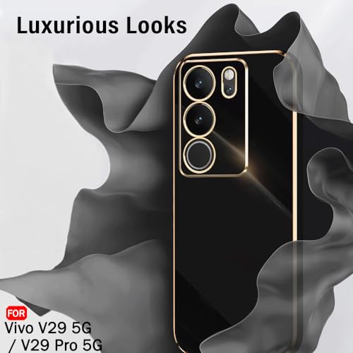 Image of TheGiftKart TPU Luxurious Chrome-Plated Back Cover Case Compatible with Vivo V29 / V29 Pro 5G|Raised Lips for Camera and Screen Protection|Shockproof Design|Stylish Cover for Vivo V29