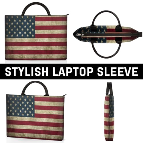 Funda para portátil 13-14 pulg con bandera americana retro miniatura 5