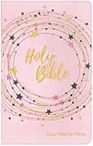Personalized NIV Bible for Kids - Flexcover - Pink and Gold - Comfort Print - New International Version