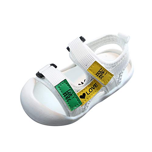 Sandals Boys Girls Sports Summer Kids Sneakers Closed Toe Outdoor Sandals Athletic Water Shoes Sandals Child Pool Beach Sandals Quick Drying Slip (8 US/1.5-2Years, White)