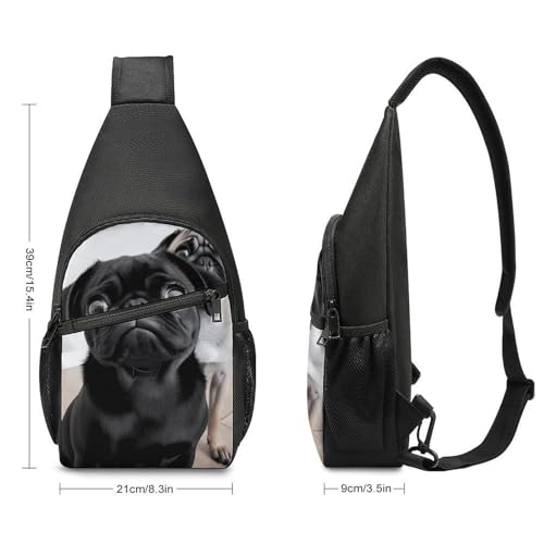 Morrales de chestbag negro con diseño cartoon miniatura 2