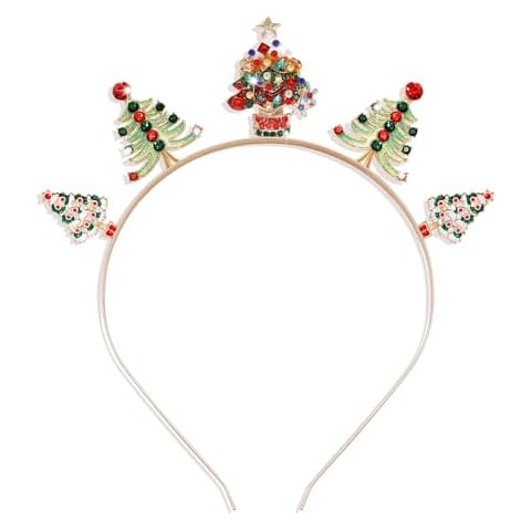 FAERLIIRY Christmas Headband Alloy Christmas Tree Headbands for Women Glitter Rhinestone Holiday Headpiece Hair Band Christmas Hair Decoration Cosplay Costume Accessories (Christmas Tree) Cover