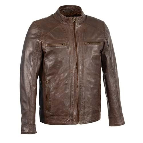 Milwaukee Leather Men's Saddle Color Lambskin Motorcycle Fashion Leather Jacket SFM18604